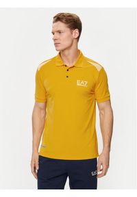 EA7 Emporio Armani Polo 3DPF51 PJULZ 1680 Żółty Regular Fit. Typ kołnierza: polo. Kolor: żółty. Materiał: syntetyk