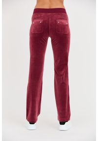 Juicy Couture - JUICY COUTURE Bordowe damskie spodnie dresowe Del Ray Pocket Pant, Rozmiar XS. Kolor: czerwony. Materiał: dresówka