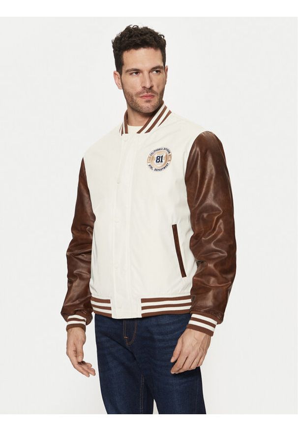 Guess Kurtka bomber M5RL19 WGU82 Biały Regular Fit. Kolor: biały. Materiał: syntetyk