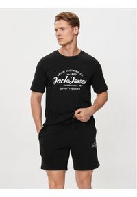 Jack & Jones - Jack&Jones Komplet t-shirt i spodenki Forest 12256951 Czarny Standard Fit. Kolor: czarny. Materiał: bawełna