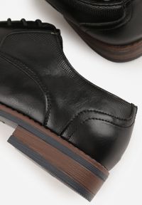 Born2be - Czarne Eleganckie Półbuty ze Skórzaną Wkładką i Ozdobnymi Przeszyciami Iphaera. Okazja: na spotkanie biznesowe, do pracy. Kolor: czarny. Materiał: skóra. Styl: elegancki #5