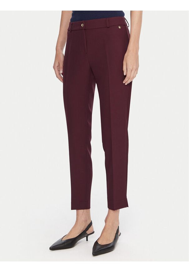 Maryley Spodnie damskie 25IB52Z/M17/43BU Bordowy Regular Fit. Kolor: czerwony. Materiał: syntetyk