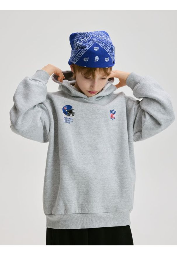 Reserved - Bawełniana bluza NFL - jasnoszary. Kolor: szary. Materiał: bawełna