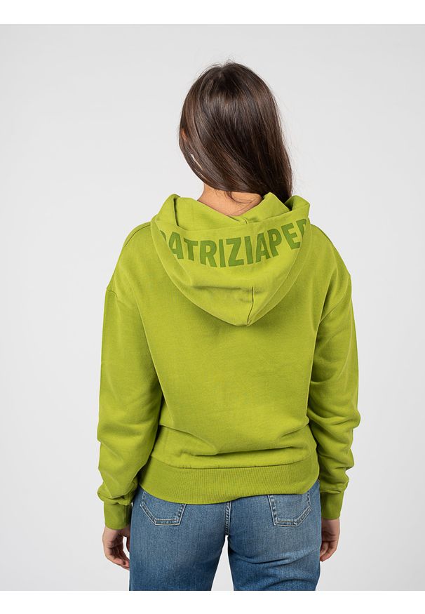 Patrizia Pepe Bluza | 1M3980J01G | Kobieta | Zielony. Okazja: na co dzień. Typ kołnierza: kaptur. Kolor: zielony. Materiał: bawełna. Wzór: jednolity. Styl: klasyczny, sportowy, casual
