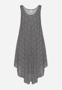 Born2be - Czarna Rozkloszowana Sukienka z Bawełny w Abstrakcyjny Wzór Ronive. Okazja: na co dzień. Kolor: czarny. Materiał: bawełna. Typ sukienki: rozkloszowane. Styl: casual, elegancki #6