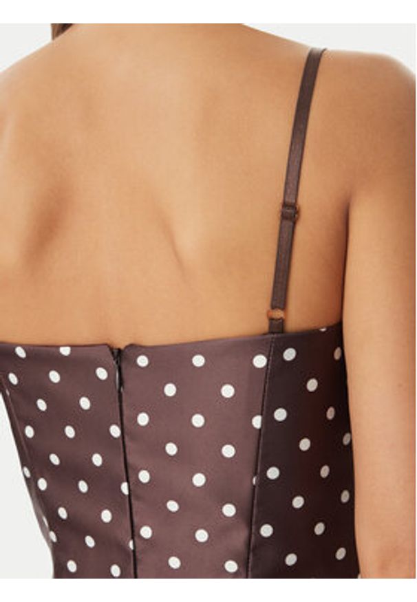 Rinascimento Sukienka koktajlowa CFC0129296003 Brązowy ciemny Regular Fit. Kolor: brązowy. Materiał: syntetyk. Styl: wizytowy