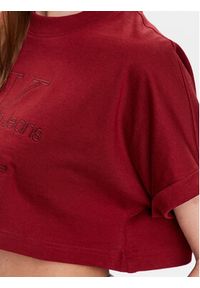 Calvin Klein Jeans T-Shirt J20J221048 Bordowy Regular Fit. Kolor: czerwony. Materiał: bawełna #3