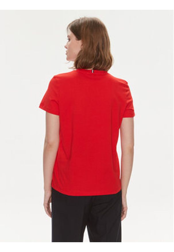TOMMY HILFIGER - Tommy Hilfiger T-Shirt Signature WW0WW41674 Czerwony Regular Fit. Kolor: czerwony. Materiał: bawełna