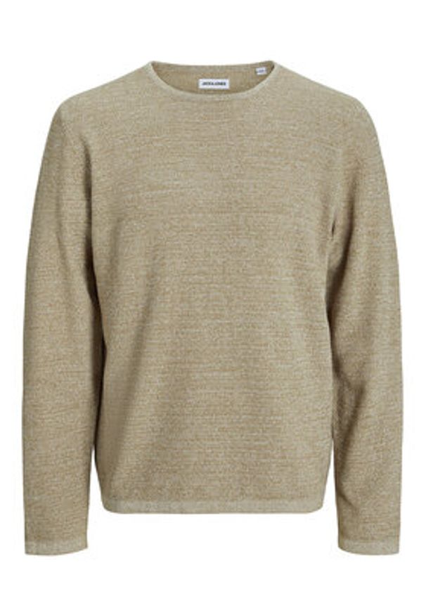 Jack & Jones Sweter George 12268279 Beżowy Regular Fit. Kolor: beżowy. Materiał: bawełna