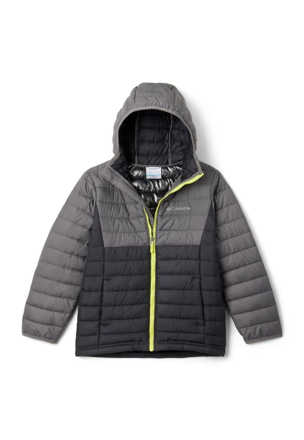 columbia - Kurtka zimowa chłopięca Columbia Powder Lite Boys Hooded. Kolor: szary. Sezon: zima. Sport: turystyka piesza