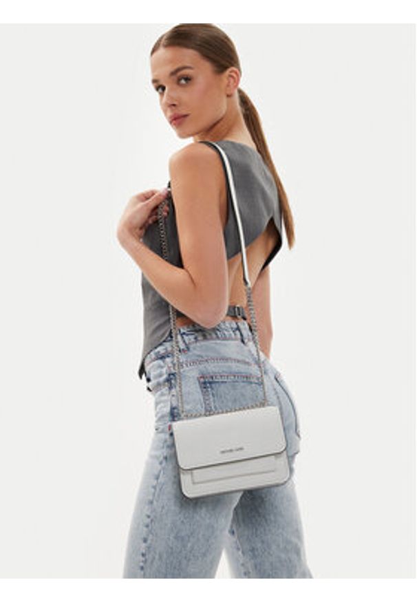 MICHAEL Michael Kors Torebka Claire 32T4SC7C1T Biały. Kolor: biały. Materiał: skórzane