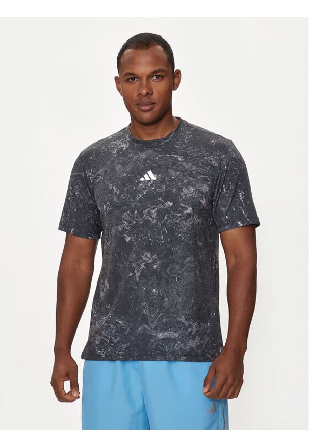 Adidas - adidas Koszulka techniczna Power Workout IK9685 Szary Slim Fit. Kolor: szary. Materiał: syntetyk