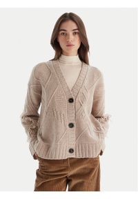 Weekend Max Mara Kardigan Stallo 2525346052 Beżowy Regular Fit. Kolor: beżowy. Materiał: wełna #1