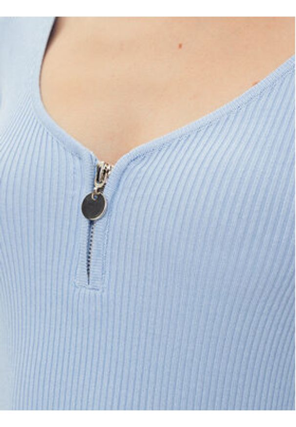 Morgan Sweter 232-MBANZA Błękitny Slim Fit. Kolor: niebieski. Materiał: wiskoza