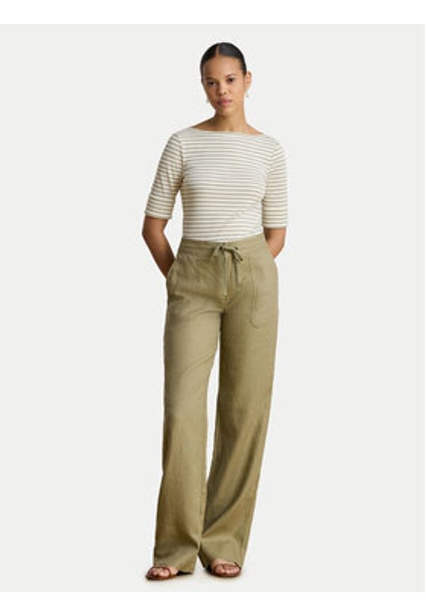 Lauren Ralph Lauren - LAUREN RALPH LAUREN Bluzka Judy 200P13919002 Beżowy Regular Fit. Kolor: beżowy. Materiał: bawełna