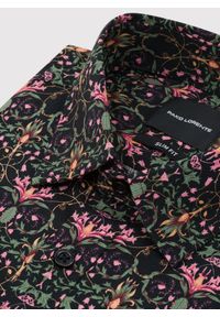 Pako Lorente - PAKO LORENTE - Czarna koszula w kolorowe kwiaty. Kolor: czarny. Materiał: elastan, bawełna. Długość rękawa: długi rękaw. Długość: długie. Wzór: kwiaty, kolorowy #4