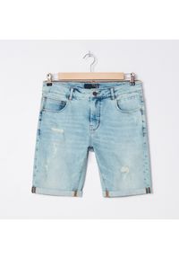 House - Jeansowe szorty z przetarciami - Niebieski. Kolor: niebieski. Materiał: jeans #1