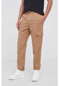 GANT - Gant Spodnie męskie kolor beżowy joggery. Kolor: beżowy