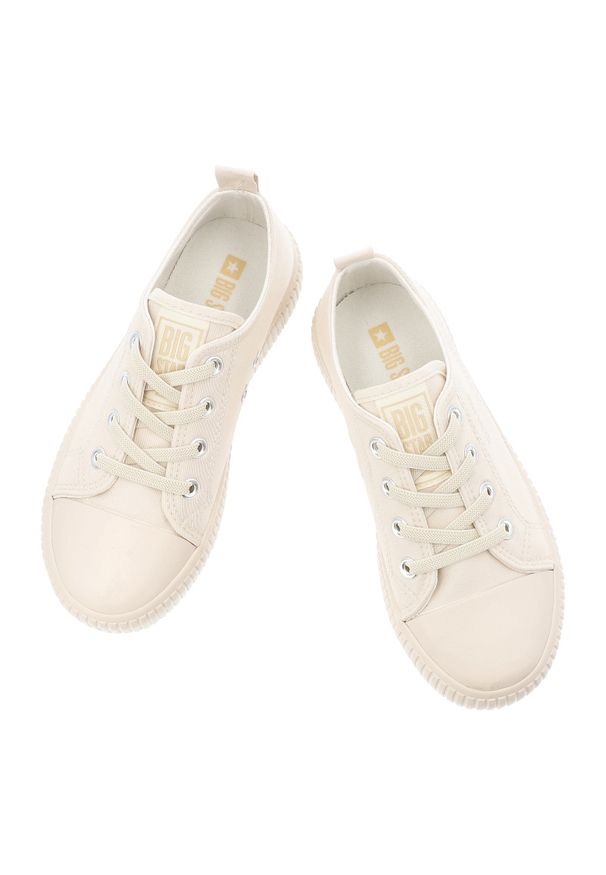 Big-Star - Trampki dziecięce Big Star, tekstylna cholewka sznurowany fason gruba ryflowana podeszwa minimalistyczny design, beżowe, TT374106. Zapięcie: sznurówki. Kolor: beżowy. Szerokość cholewki: normalna