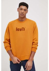 Levi's® - Levi's Bluza bawełniana męska kolor brązowy gładka. Okazja: na spotkanie biznesowe. Kolor: brązowy. Materiał: bawełna. Wzór: gładki. Styl: biznesowy