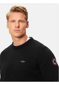 Aeronautica Militare Sweter 242MA1530L546 Czarny Regular Fit. Kolor: czarny. Materiał: wełna #4