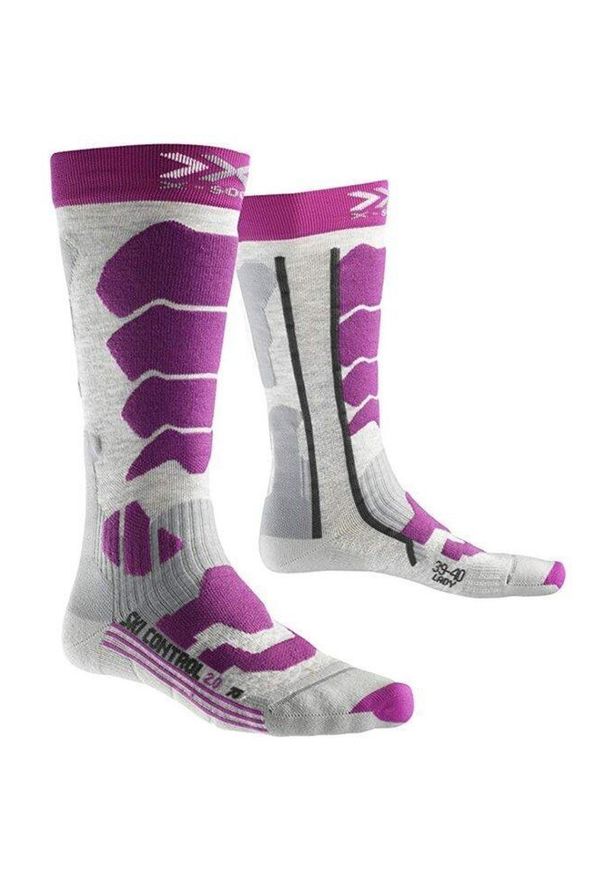 Skarpety narciarskie damskie X-Socks Ski Control 2.0 fioletowe. Kolor: biały, wielokolorowy, fioletowy. Sport: narciarstwo