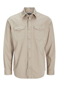 Jack & Jones - Jack&Jones Koszula Sheridan 12138115 Brązowy Slim Fit. Kolor: brązowy. Materiał: bawełna