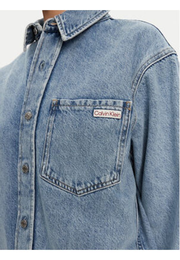 Calvin Klein Jeans Koszula jeansowa J20J225516 Niebieski Relaxed Fit. Kolor: niebieski. Materiał: bawełna