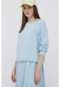Roxy bluza damska gładka. Kolor: niebieski. Wzór: gładki