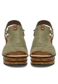 Rieker Sandały 68175-52 Zielony. Kolor: zielony. Materiał: materiał #7