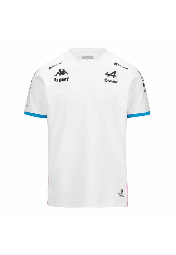 Kappa - Koszulka dla dzieci Alpine F1 Adiry 2024. Kolor: wielokolorowy, niebieski, biały, różowy