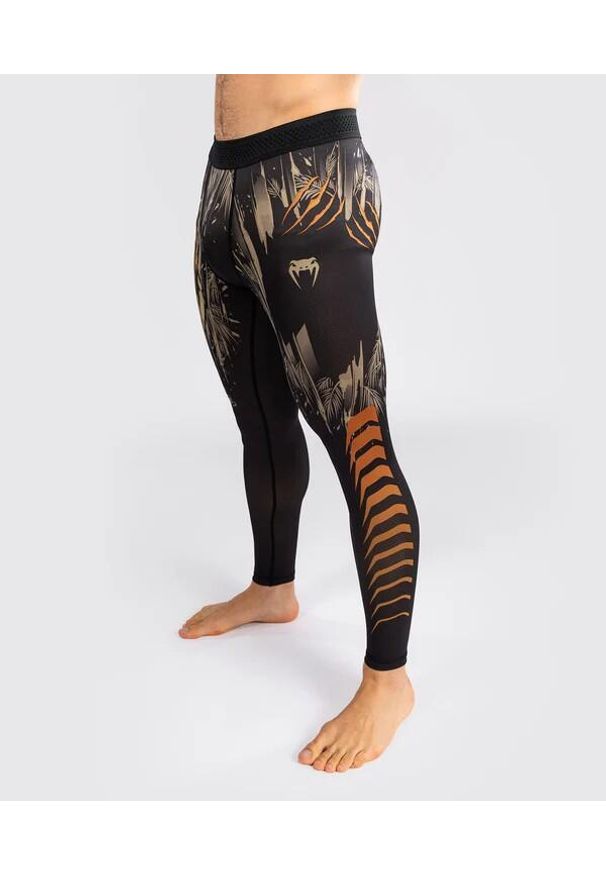VENUM - Venum Legginsy Tiger Black/Neon Orange. Kolor: czarny