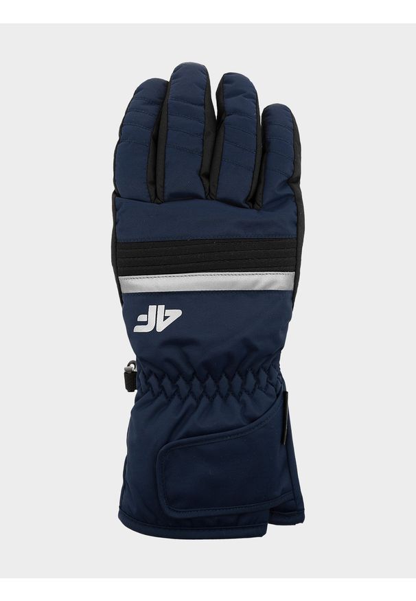 4f - Rękawice narciarskie męskie. Kolor: niebieski. Materiał: materiał, syntetyk. Technologia: Thinsulate. Sport: narciarstwo