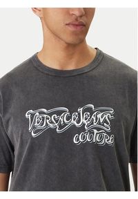 Versace Jeans Couture T-Shirt 80GAHB02 CJB02 Czarny Regular Fit. Kolor: czarny. Materiał: bawełna #4