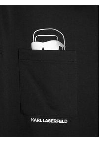 Karl Lagerfeld - KARL LAGERFELD T-Shirt 755047 561221 Czarny Regular Fit. Typ kołnierza: dekolt w karo. Kolor: czarny. Materiał: bawełna #4