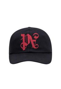 PALM ANGELS Czarna czapka z daszkiem Pa Monogram Emb Cap. Kolor: czarny