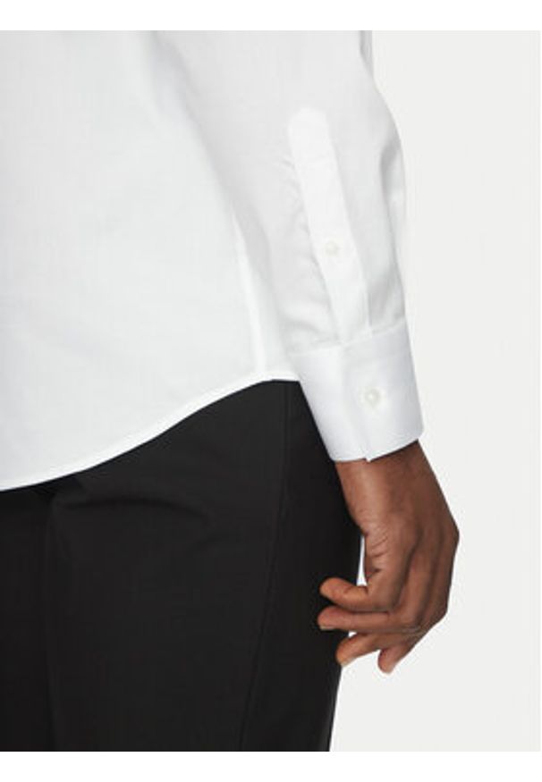 Karl Lagerfeld - KARL LAGERFELD Koszula 605038 552602 Biały Modern Fit. Typ kołnierza: dekolt w karo. Kolor: biały. Materiał: bawełna