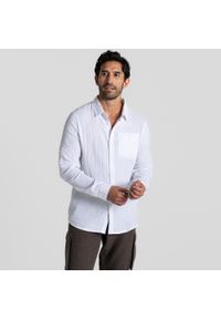 CRAGHOPPERS - Koszula podróżnicza męska Craghoppers Moro Long Sleeved Shirt. Kolor: biały. Wzór: moro