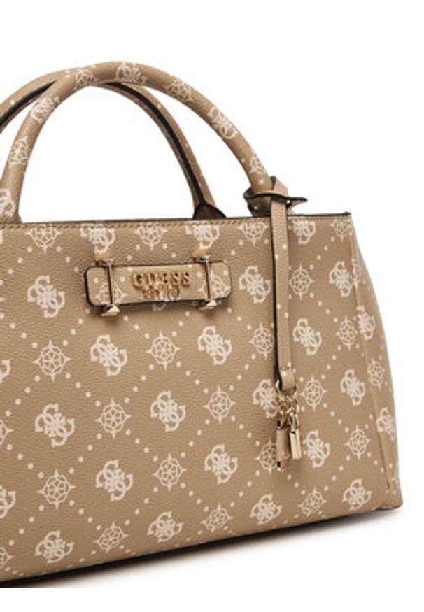 Guess Torebka Carrie Logo HWGP98 98060 Beżowy. Kolor: beżowy. Materiał: skórzane
