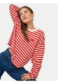 only - ONLY Bluzka Livina 15359682 Czerwony Regular Fit. Kolor: czerwony. Materiał: bawełna #7