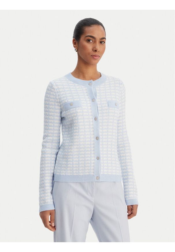 Morgan Kardigan 261-MIRES Błękitny Slim Fit. Kolor: niebieski. Materiał: syntetyk