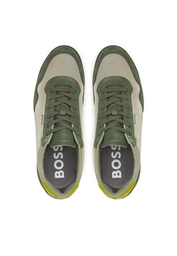 BOSS Sneakersy Titanium 50536524 Zielony. Kolor: zielony. Materiał: zamsz, skóra