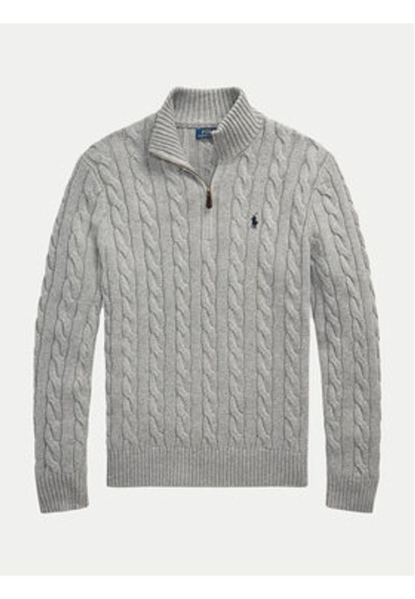 Polo Ralph Lauren Sweter 710810841002 Szary Regular Fit. Typ kołnierza: polo. Kolor: szary. Materiał: bawełna