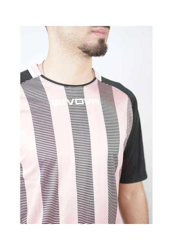 Givova Rugby T-shirt Różowy-Czarny L - Wygodny i Trwały. Kolor: czarny, różowy, wielokolorowy. Materiał: poliester. Sport: piłka nożna, fitness, kolarstwo