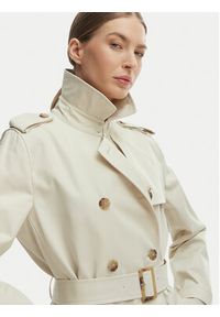 TOMMY HILFIGER - Tommy Hilfiger Trencz WW0WW48873 Beżowy Slim Fit. Kolor: beżowy. Materiał: bawełna #3