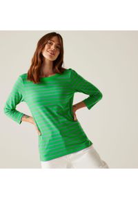 Regatta - Koszulka do chodzenia z rękawem 3/4 damska Bayletta II. Kolor: zielony. Materiał: tkanina. Długość rękawa: długi rękaw. Długość: długie. Sport: turystyka piesza #1