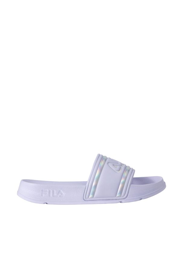 Klapki damskie Fila Morro Bay Logo. Okazja: na spacer. Kolor: fioletowy. Styl: wakacyjny