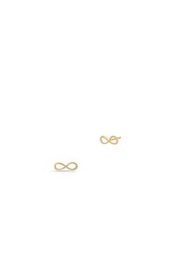 W.KRUK - Kolczyki złote ze znakiem nieskończoności. Materiał: złote. Kolor: złoty. Wzór: aplikacja #1