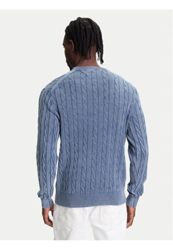 TOMMY HILFIGER - Tommy Hilfiger Sweter Classic MW0MW39524 Błękitny Regular Fit. Kolor: niebieski. Materiał: bawełna