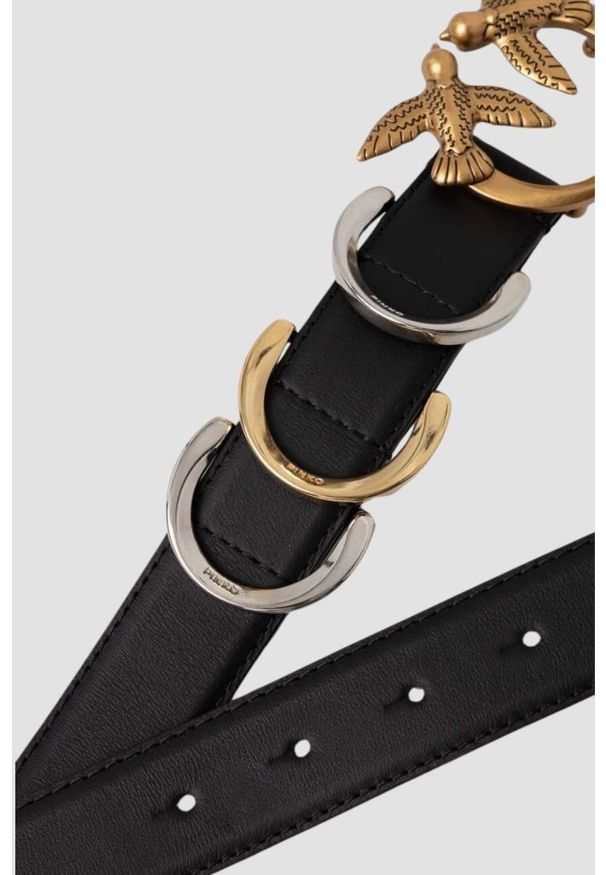 Pinko - PINKO Czarny pasek Cobain Belt H3. Kolor: czarny